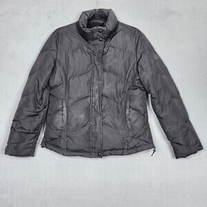 Calvin Klein Jacket Mens Large Black Down Puffer Full Zip Hooded Winter CW119169